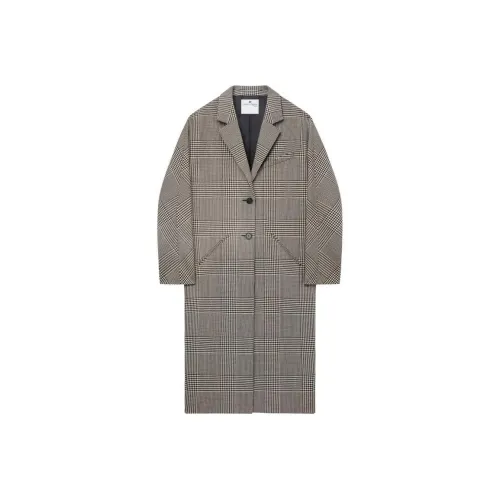 COURREGES COCOON PRINCE OF WALES Длинное пальто унисекс песочный грязно-коричневый песочный грязно-коричневый