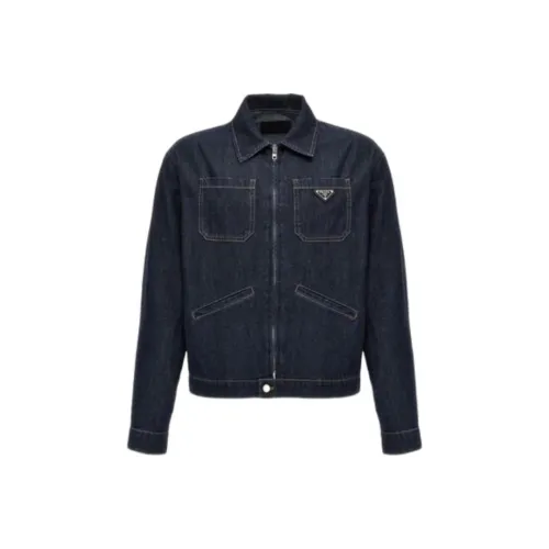 PRADA Blue Men's Denim Jackets PRADA Синий Мужские Джинсовые Куртки