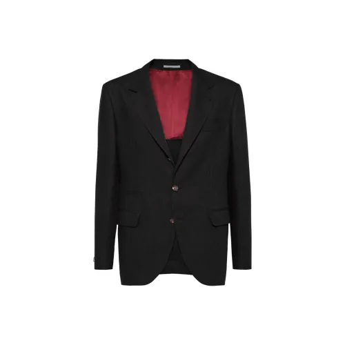 BRUNELLO CUCINELLI SS25 Бизнес-костюм Пальто Мужской Черный