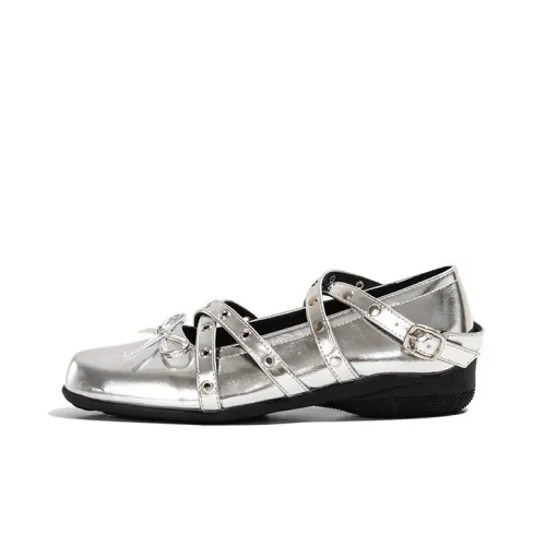 Old Meow Туфли Мэри Джейн Женские Серебряные