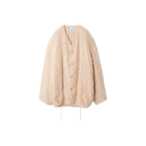 08 SIRCUS FW24 Бархат Feel Пальто Унисекс Персик