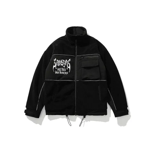 SANSYAS Вельвет Feel Пальто Унисекс Черный