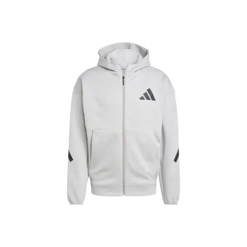 Adidas Z.N.E. Full ZIP с капюшоном дорожка куртка куртки и пальто мужской средний серый смешанный цвет