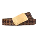 Золотая пряжка, коричневый ремешок