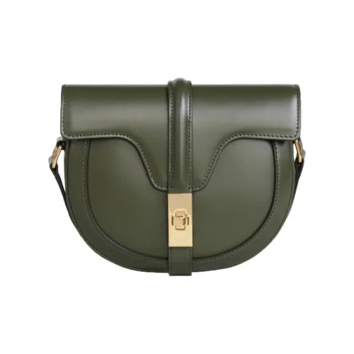 CELINE Besace16 Телячья кожа Сумка через плечо Маленькая Женская Армейский зеленый