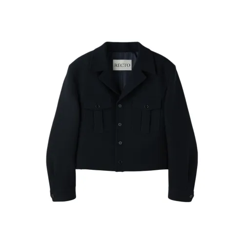 RECTO FW24 KYLE Военный стиль Смесовая шерсть Куртка Куртки Пальто Мужской Черный