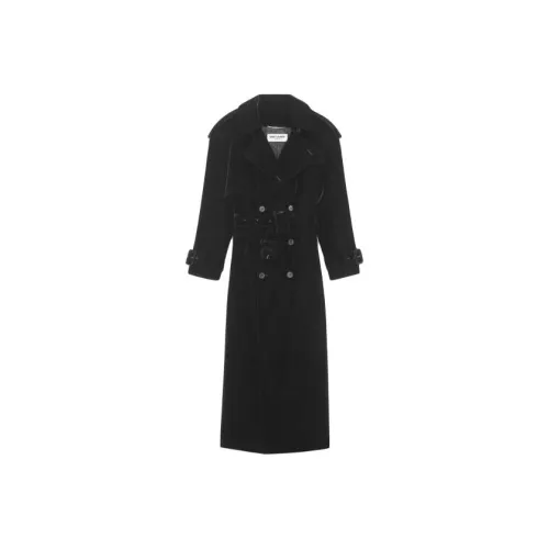 SAINT LAURENT Мужское черное пальто