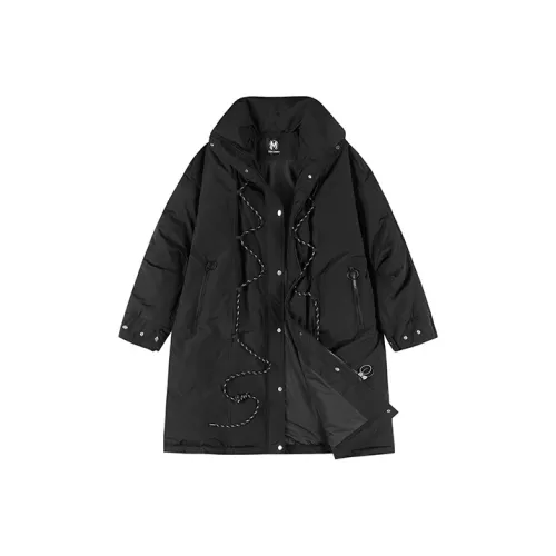 TEN MIRO Однотонный Отложной воротник Утолщенный LONG DOWN JACKET Унисекс