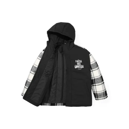 GENANX Хлопковый пуховик унисекс черного цвета