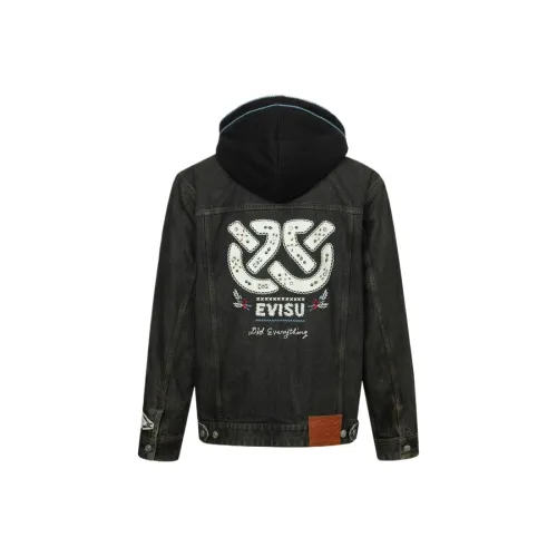 EVISU Denim Черный Мужской Джинсовая Куртка