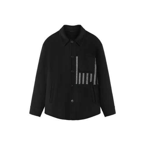 HLA Черная отделка 29 Мужское пальто