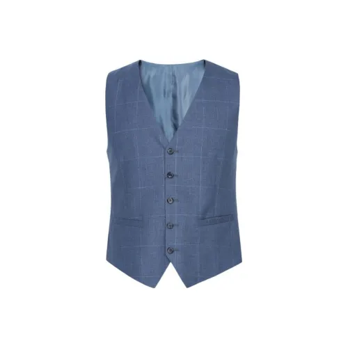 DIKENI Жилет Мужской Синий Смешанный Клетка
