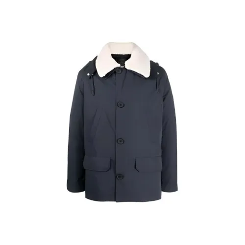 Yves Salomon Синий Мужской Пуховик