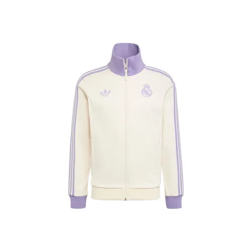 Adidas Originals REAL MADRID TRACKTOP FW24 Куртка Мужская Чудо Белый Магия Светло-Фиолетовый