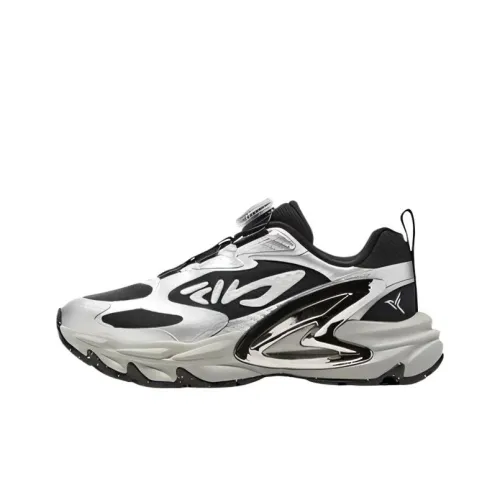 FILA KIDS Hummingbird Противоскользящий Устойчивый к истиранию Низкий Топ Детская Беговая Обувь Черный Космический Серебряный Подростки