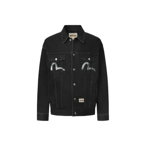 EVISU Джинсовая Черная Мужская Куртка