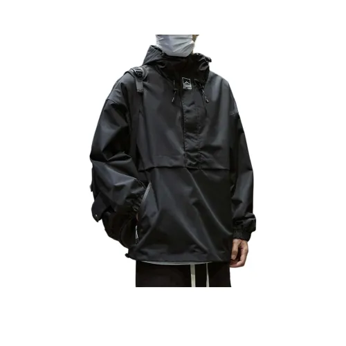 YINLANGSHIJIA Поход Ветрозащитный Ветровка Мужской Ночной Черный