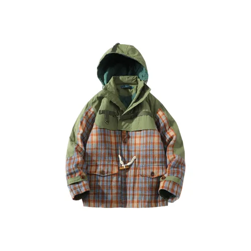 A SQUARE ROOT Хлопковый пуховик Куртка Унисекс Армейский зеленый