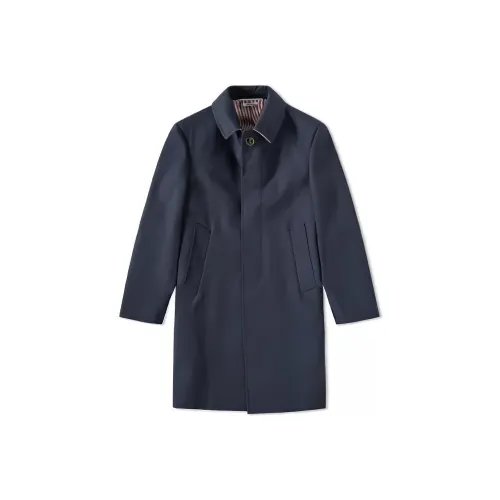 THOM BROWNE Темно-синий Синий Мужской Пальто