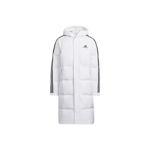 Adidas 3 Stripes Пуховик Зимний Унисекс Белый