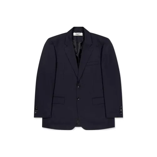 KIMHEKIM FW24 Смесовая шерсть Костюм Куртка Бизнес Костюм Унисекс Темно-синий Темно-морской синий