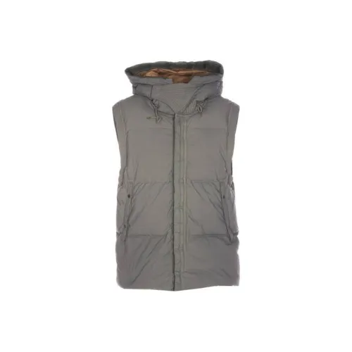 TEN C Мужские жилеты темно-зеленого цвета