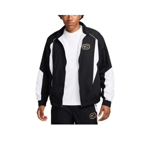 Nike Air Куртки и Пальто Мужские Черный Белый Металлический Золотой