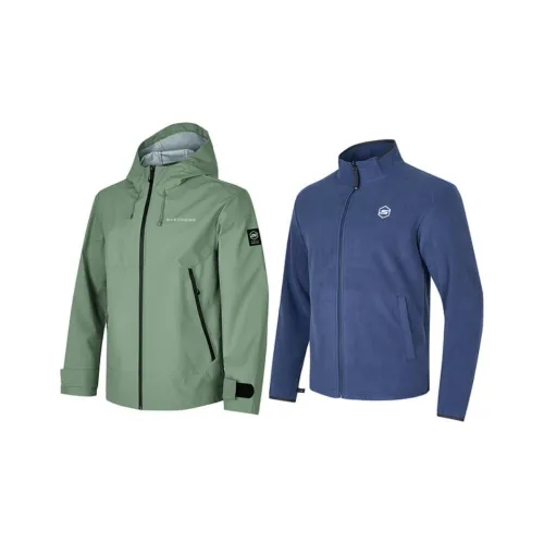 Skechers Водонепроницаемый Ветрозащитный Устойчивый к истиранию Термический Водоотталкивающий Ветровка Мужская Умбра Зеленый