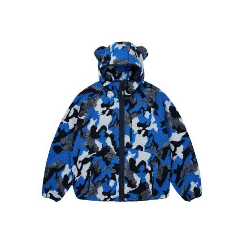 PALACE SS24 Плюшевый флис куртка бархат Feel пальто унисекс синий