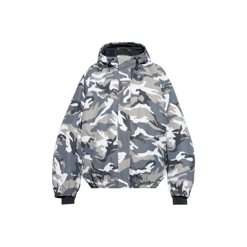 Balenciaga FW24 CAMO SKI PARKA в GREY Куртки и Пальто Мужской Серый