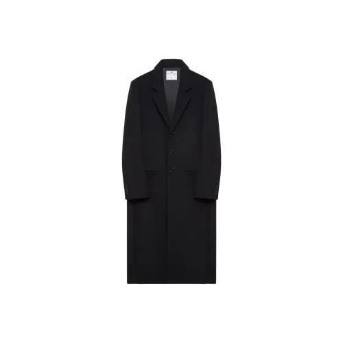 COURREGES Пальто с заплатками на рукавах шерсть Tailored мужской черный