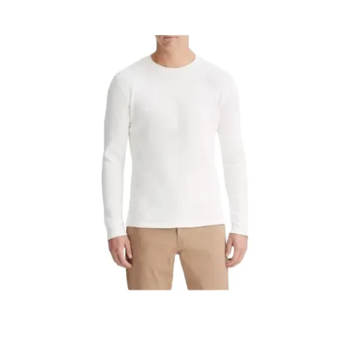 VINCE Термический Длинный рукав Круглый вырез Пуловер Толстовка Мужской Белый