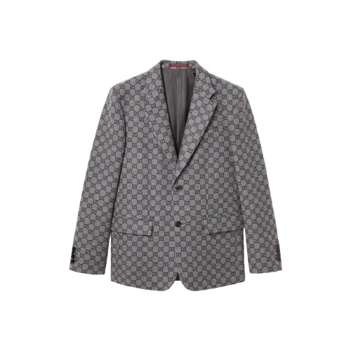 GUCCI SS25 Бизнес-костюм Пальто Мужской Серый