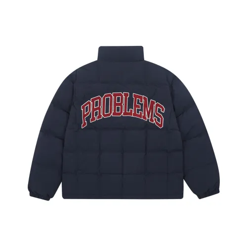PRBLMS Буква Геометрический узор Воротник-стойка Свободный крой Утолщенный Короткий Пуховик Унисекс