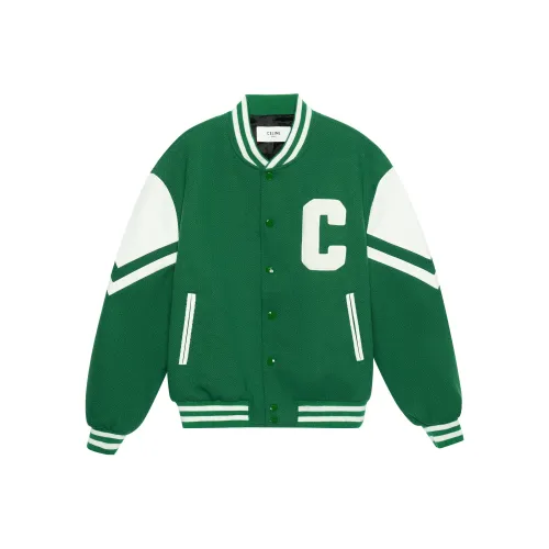 CELINE Бейсбольная куртка Мужская Зеленая