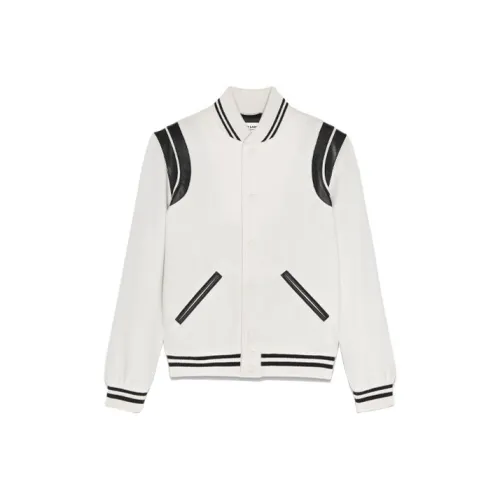 SAINT LAURENT Бейсбольная куртка Мужская Белая