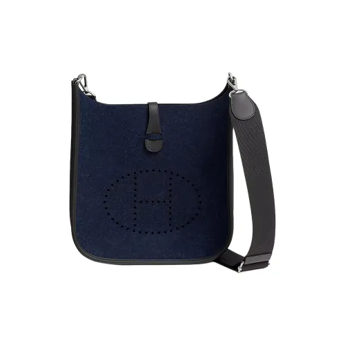HERMES Evelyne Felt с Swift Calfskin Сумка через плечо Женская Темно-синий