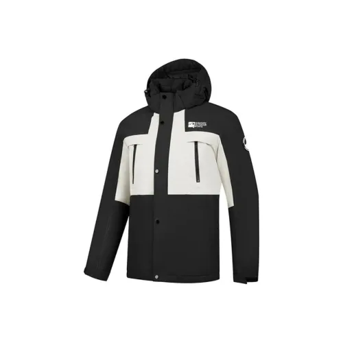 QIAODAN Пуховик Мужской Черный Дымчатый Белый