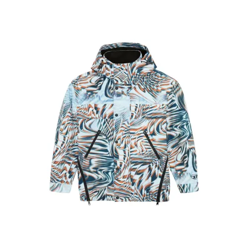 DIESEL Черный, белый и синий Унисекс Объемные куртки (пуфы)