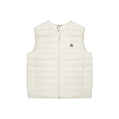 Mlb Base Logo New York Yankees Beige Unisex Down Vest