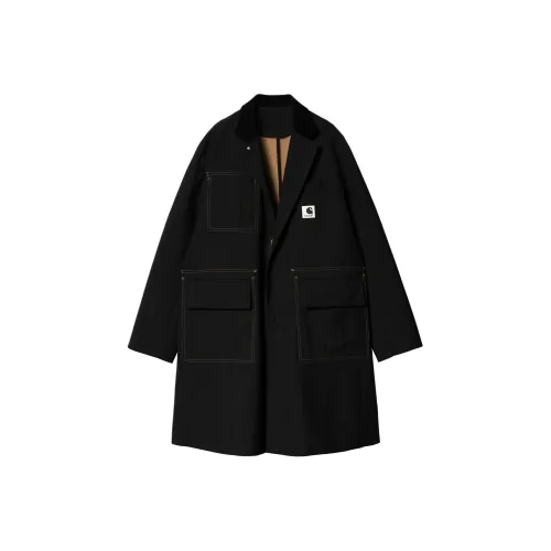 Sacai Carhartt WIP Co Branded SS24 Черное мужское пальто