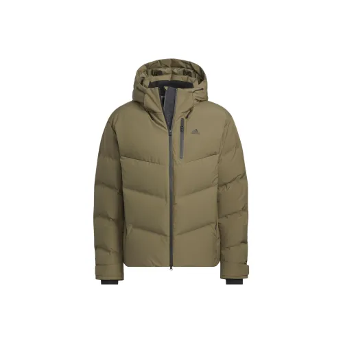 Adidas Пуховик Унисекс Слоистый Оливково-Зеленый