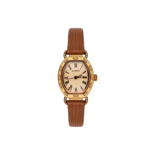 AJIDOU Time Stamp Collection Кварцевый механизм Искусственная кожа ремень из коровьей кожи унисекс циферблат часов кофе