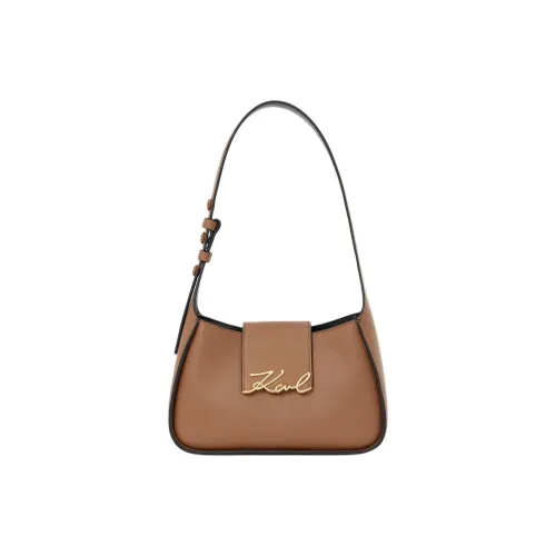 KARL LAGERFELD K SIGNATURE Корова Кожа Плечевая Сумка Маленькая Женская Коричневая