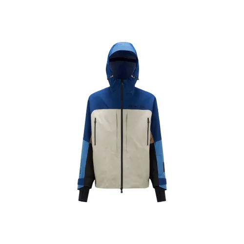 MONCLER Синий с Белым Lettering Мужские Куртки