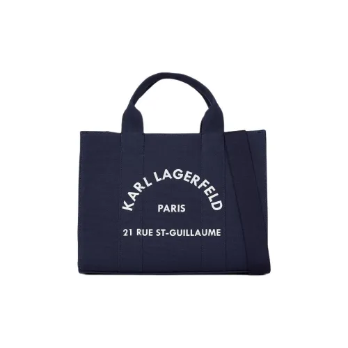 Karl Lagerfeld Переработанный хлопок Тоут Сумка Сумка для покупок Сумка среднего размера Женская Синяя