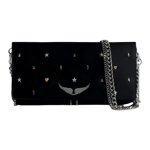 Zadig Voltaire Кошелек из овечьей кожи клатч сумка через плечо женский черный