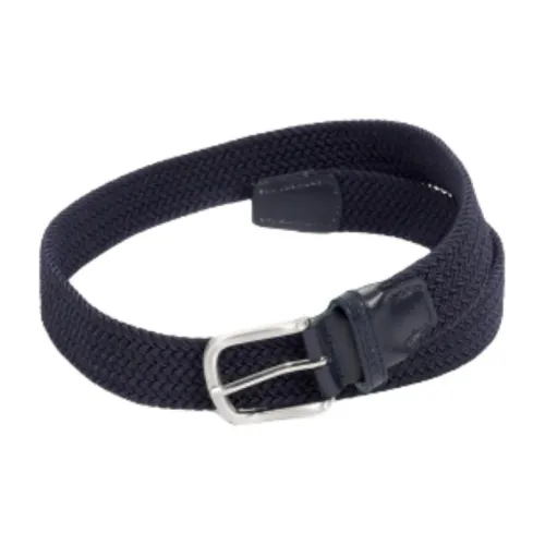 J.Lindeberg Растение Дубленая кожа Ремень Мужской Морской синий Ширина 3,5CM