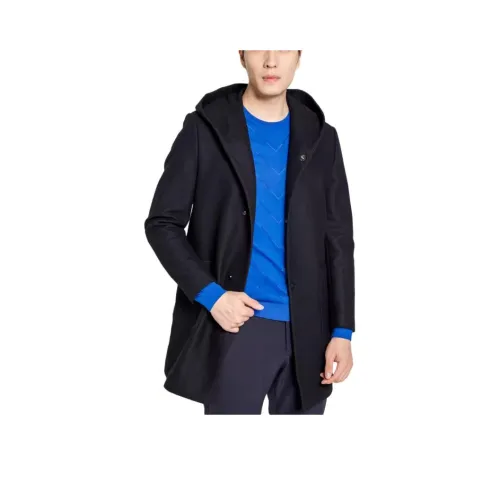 BRAUN BUFFEL Черное мужское пальто