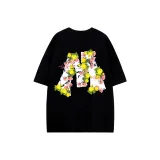 Чёрный, растения, цветочный, M, буква